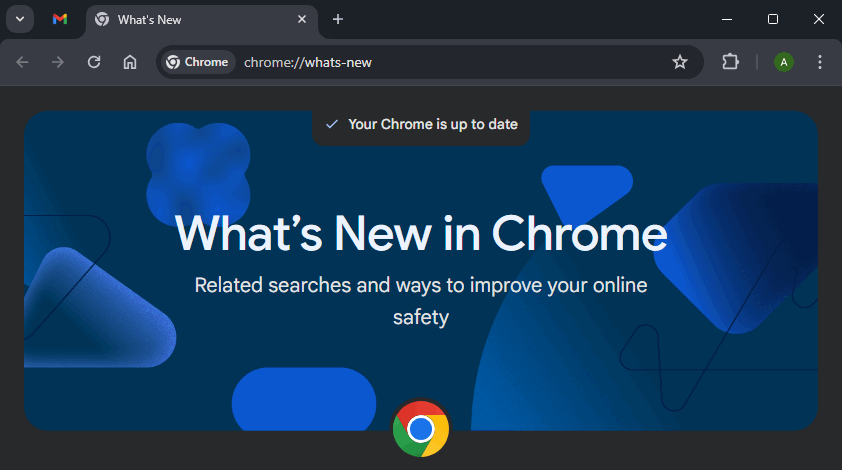 Google Chrome what's new window
